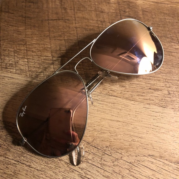 brown pink silver mirror ray ban